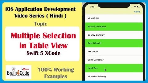 How to Create Table View with Multiple Selection of Rows in Swift 5 XCode | Hindi | UITableView