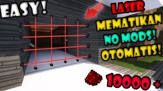 CARA BIKIN PINTU LASER ANTI MALING OTOMATIS PALING AMAN DI DUNIA! - Minecraft Redstone House #3