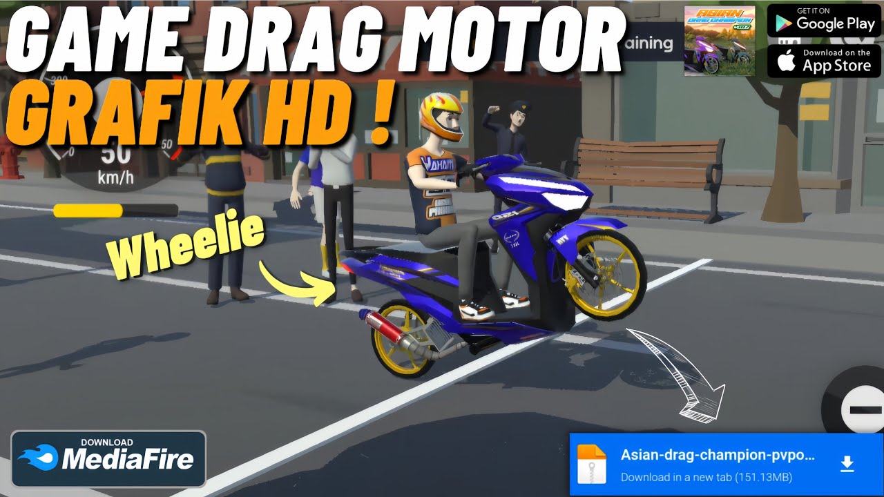 🤩Game Balap Drag Motor di Ponsel Grafik 3D HD! Banyak
