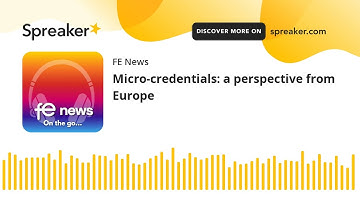 Micro-credentials: a perspective from Europe