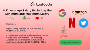 Average Salary Excluding the Minimum and Maximum Salary | Leetcode Solution Explained | JAVA