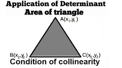 How to find area of triangle using determinant method, collinear points ,application of determinant