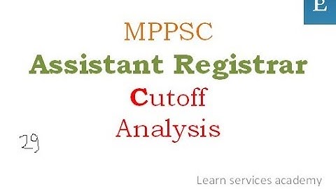MPPSC Assistant Registrar cut-off analysis