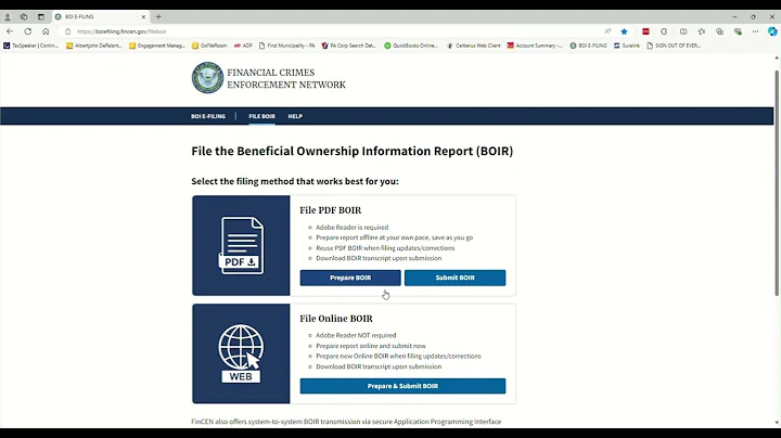 Beneficial Ownership Information Report (BOI/BOIR) Filing - A Guide For Your Business