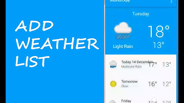 ADD WEATHER LIST