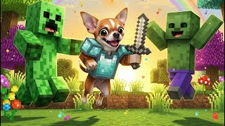 Chihuahua’s Fun Minecraft Adventure! 🎶🟩 ❤️🐶🤣(Kids’ version) #kidssongs #funny #kids  #minecraft 