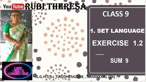 TN Samacheer Kalvi  | 9th Maths | EXERCISE 1.2  \  SUM 9 | Set Language | ENGLISH MEDIUM