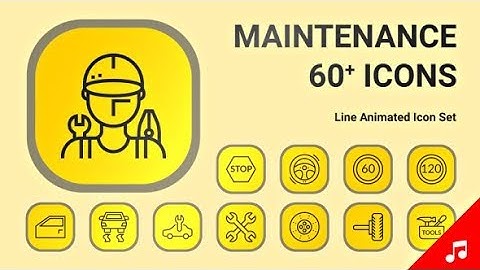 Car Service Wrench Maintenance Auto Animation - Line Icons and Elements - After Effects Template
