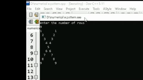 Numerical X pattern print in c programming | #c_programming