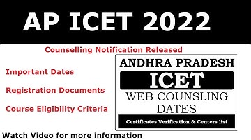 AP ICET 2022 Counselling Dates | AP ICET 2022 Counselling Notification Released | AP ICET 2022 Info