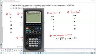 4.2 Using the TI 83/84 Calculator to compute the Variance and Standard Deviation for a Set of Data