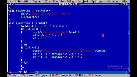 Program to find the Quadratic Roots