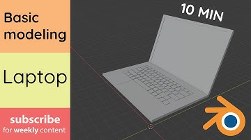 How to make 3D model of a LAPTOP in Blender  - 10 MIN