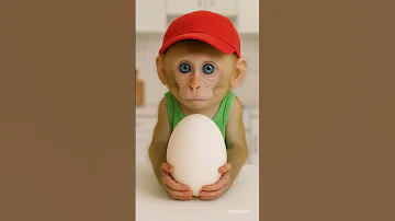 Baby Monkey Wants An Egg Too 