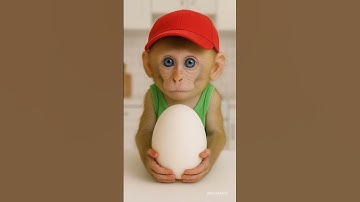 baby monkey wants an egg too 🥚😂