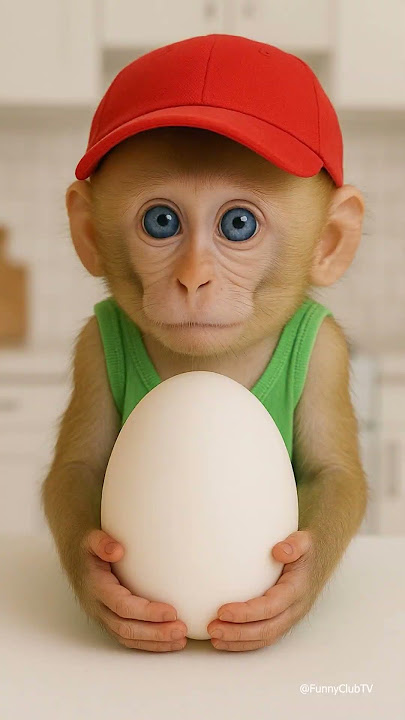 baby monkey wants an egg too 🥚😂