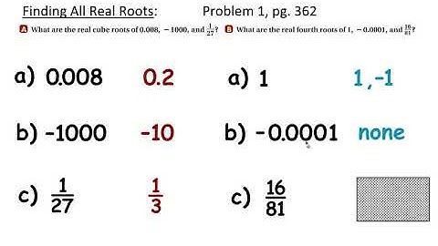 Algebra II - 6-1 Roots and Radical Expressions
