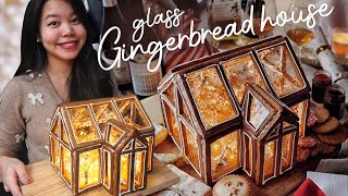 Making a gingerbread house that lights up | Glass Gingerbread Greenhouse | Holiday Baking