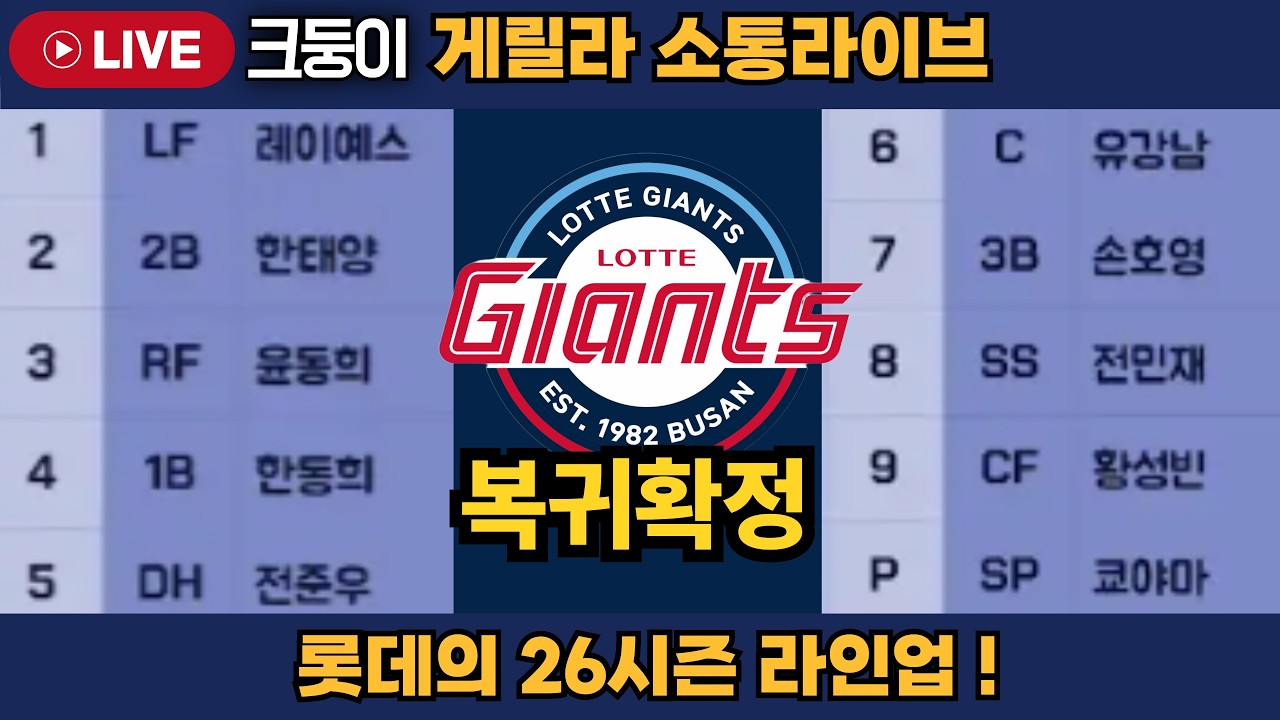 김태형 감독님의 3루 고민은? 추가징계 없는 롯데의 26시즌 운영법은?   #엘지트윈스 #삼성라이온즈 #불방맹이 #롯데자이언츠 #두산베어스 #기아타이거즈 #롯끼룩 #한화이글스