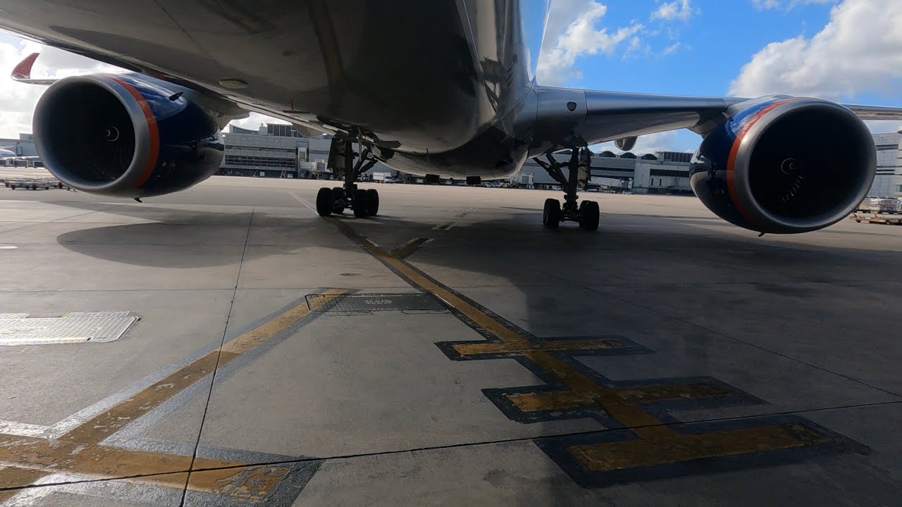 Thumbnail for Airbus A350-900 Arrival and tow in, MIA/KMIA.