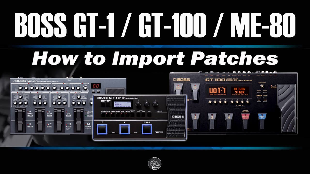 How to Install the Driver BOSS TONE STUDIO and Import Patches BOSS GT1  GT 100  ME 80