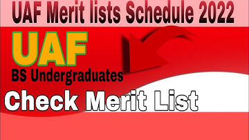 UAF Merit lists Schedule 2022 ||BS Undergraduates Merit Lists UAF 2022 |Check Merit lists UAF 2022