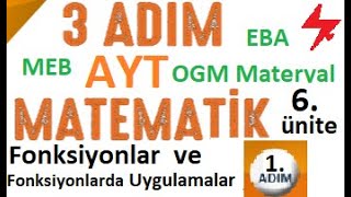 3 Adim Ayt Matematik Fonksiyonlar Ve Fonksiyonlarda Uygulamalar 1. Adım 6. Ünite Meb