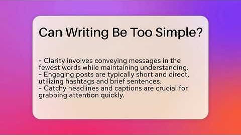 Can Writing Be Too Simple? - Everyday-Networking