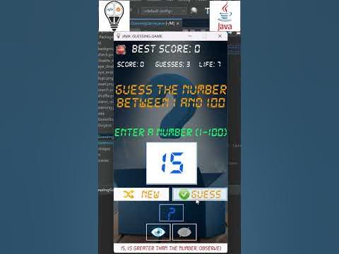 Java: Number Guessing Game #shorts #java #java guessing game #java game ...