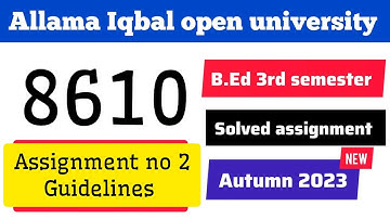 8610 assignment 2 autumn 2023 | Learn with AIOU