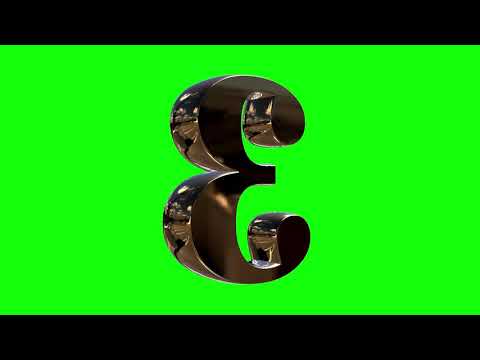 number three 3D text green screen loop animation HD (1m07s)
