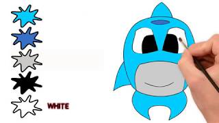ClipArt Share Coloring Pages - Dolphin - Learn Colors and Animals
