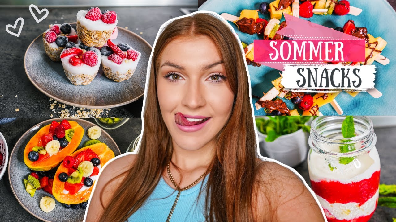 Fruchtige, gesunde & einfache SOMMER SNACKS zum erfrischen 😍☀️ - YouTube
