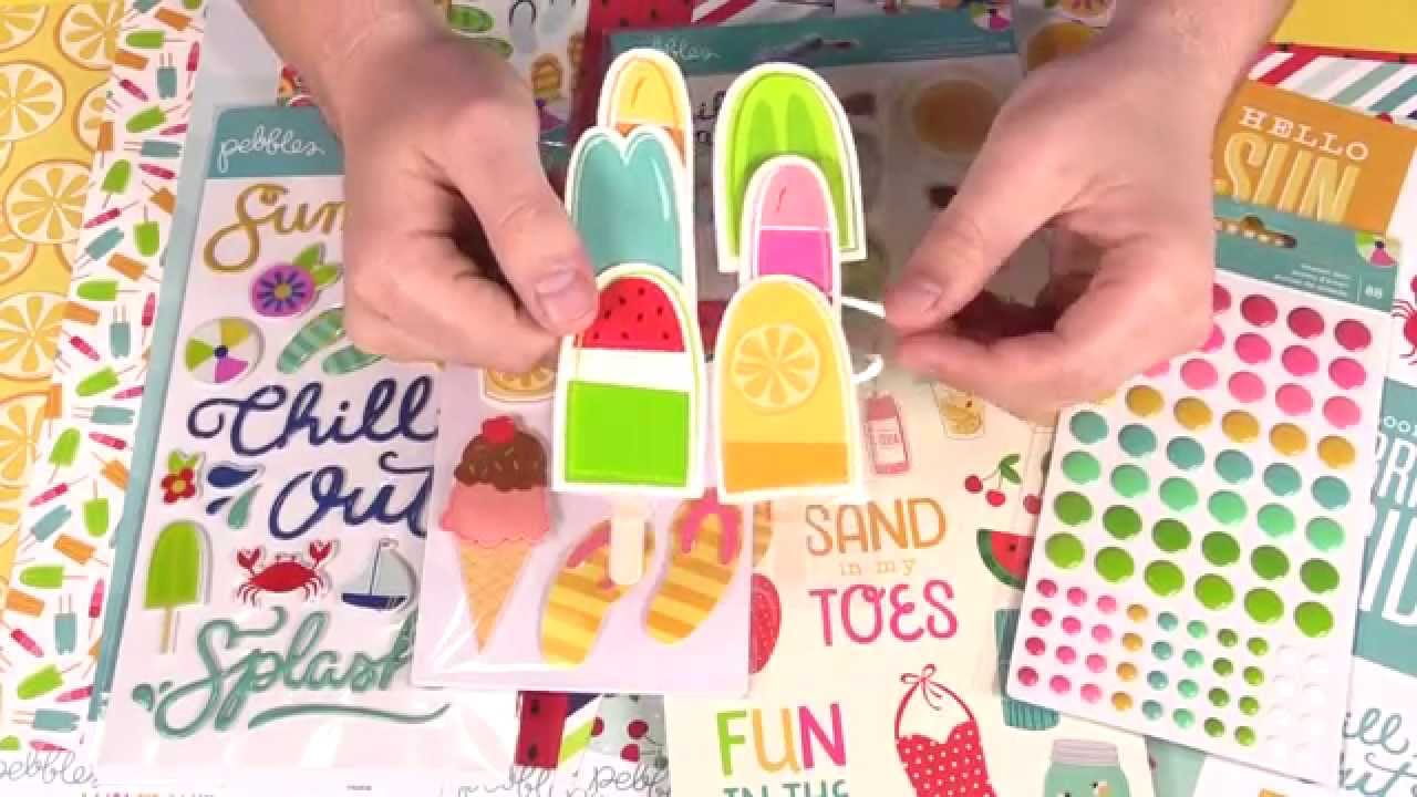 Pebbles - Fun in the Sun Collection scrapbooking tarjetas