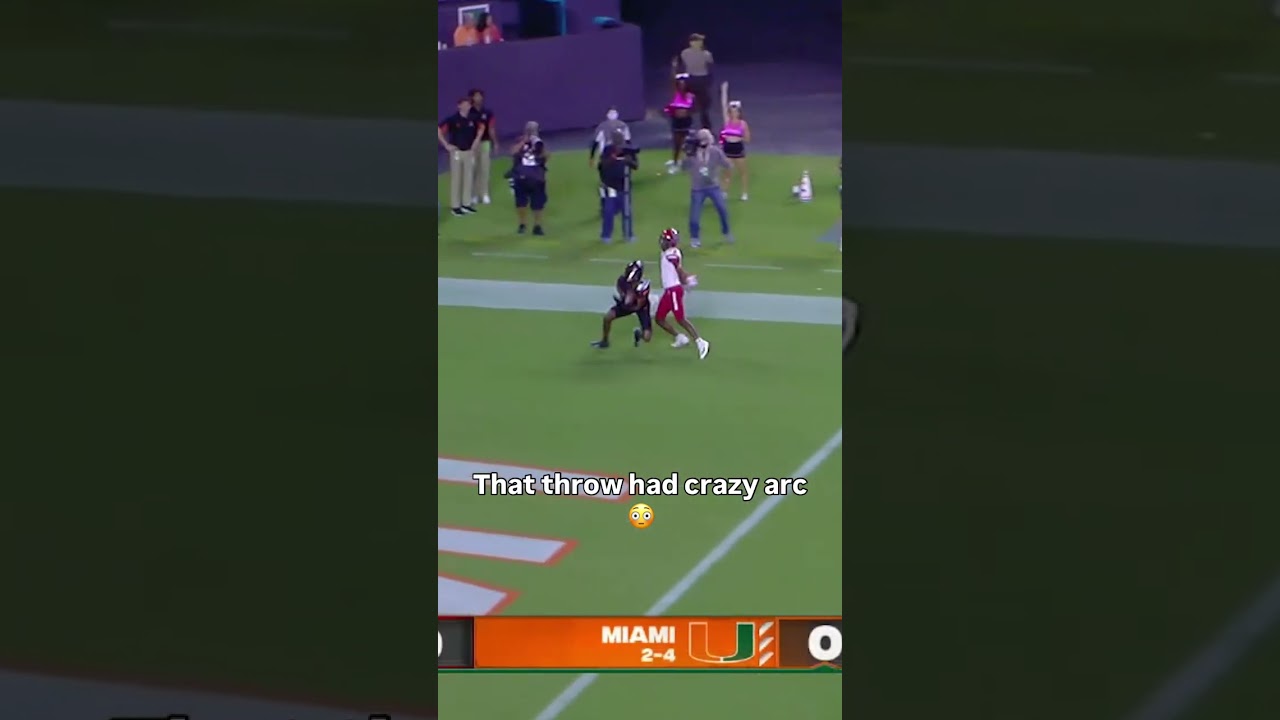 The defender had no idea where that ball was 🤯 #miamihurricanes #accfootball #collegefootball