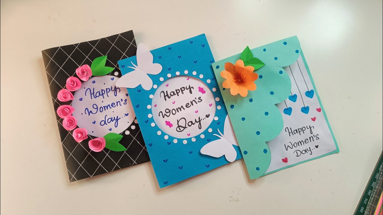 3 Women's Day Card ideas Easy ⭐ Women's Day card//happy women's day 2026