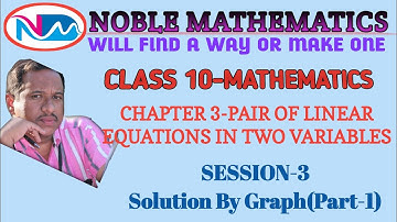 Class 10 Mathematics|Chapter 3-Pair of Linear Equations In Two Variables|Solution by Graph