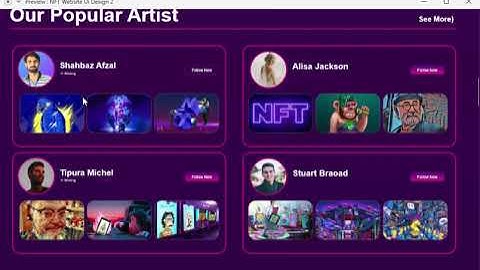 NFT Landing Page Website UI Design