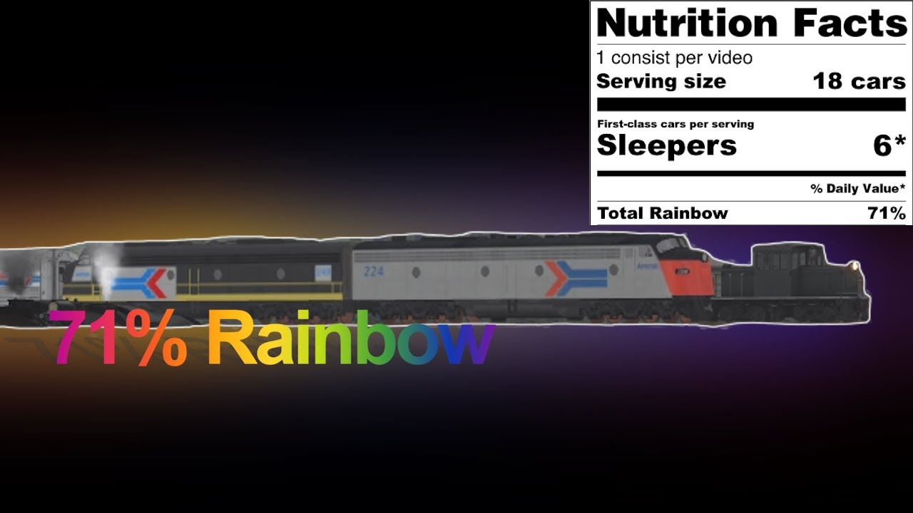 A 71% Rainbow Era Amtrak Consist