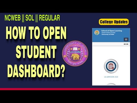 Steps to Open Student Dashboard on SOL Website || College Updates