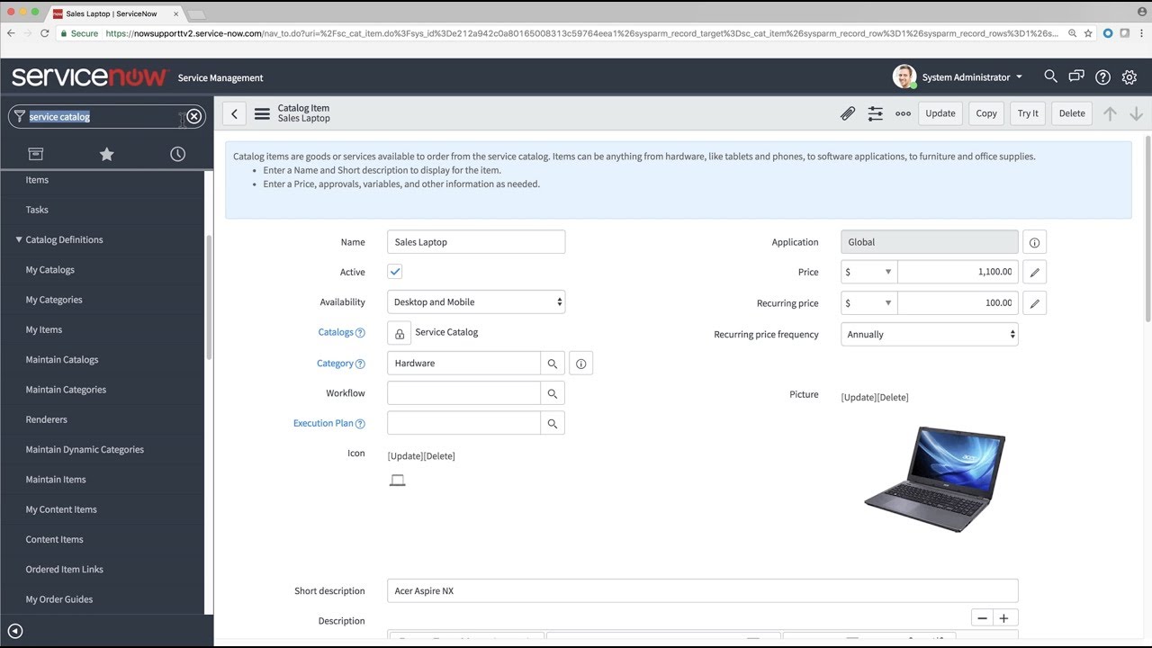 servicenow catalog task assignment