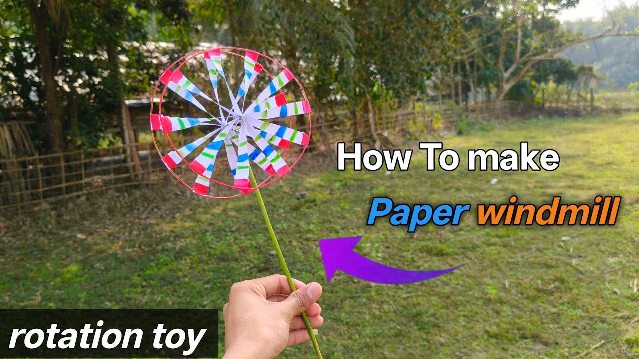 Craft Michine Rotation How To Make paper windmill rotation toy | Diy Crafts cardboard toy ...