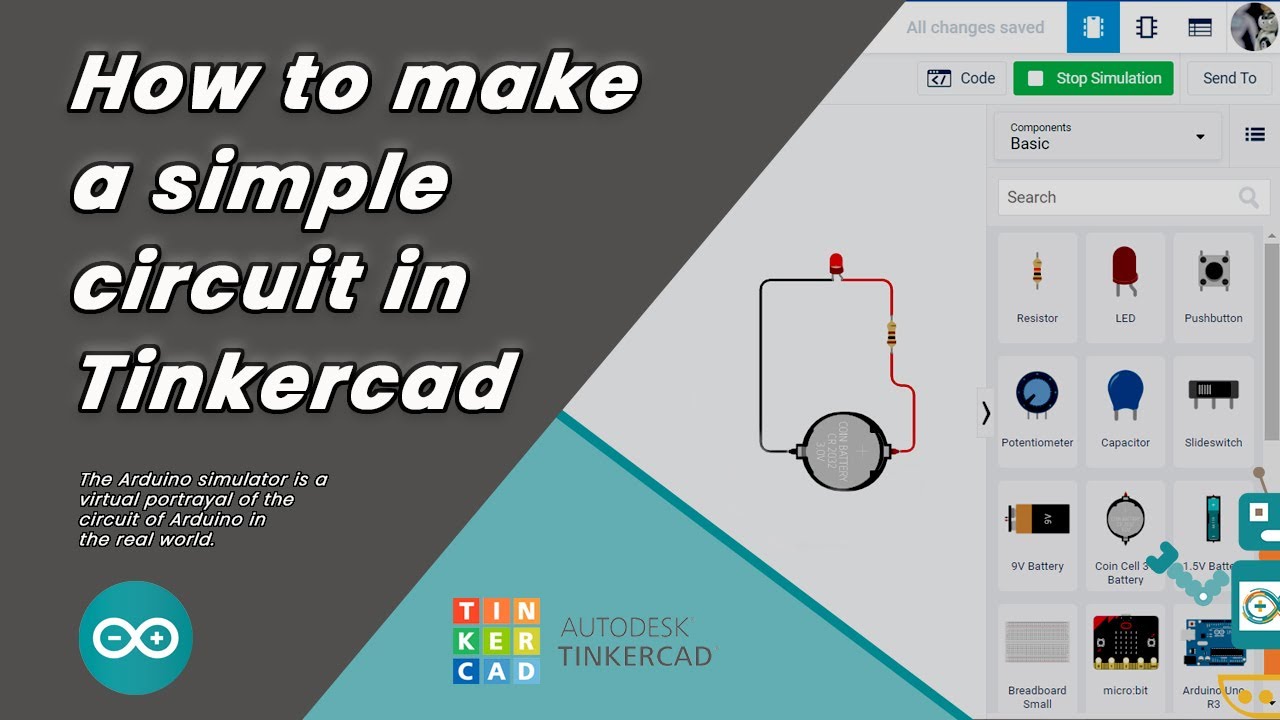 How to make a simple circuit in Tinkercad. - YouTube