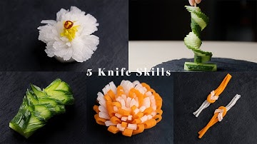 5 Knife Skills That Turn Vegetables Into Art Will Become You A Ninja | Japanese Cutting Skills