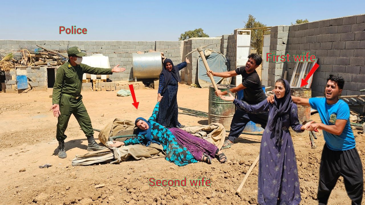 Will the first wife return? The second wife has brought the police along to take the tent.