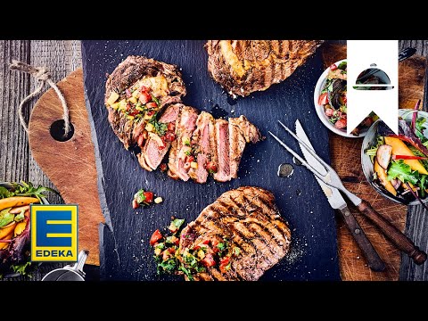 Entrecôte mit Mangosalat Rezept I Saftige Steaks mit fruchtiger Beilage | EDEKA