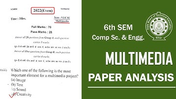 Multimedia 2022(EVEN) PYQs Discussion | 6TH SEM CSE | SBTE BIHAR | *Correction in Q.13
