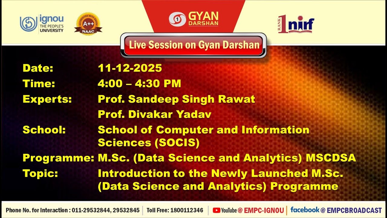 Introduction to the Newly Launched M.Sc. (Data Science and Analytics) Programme