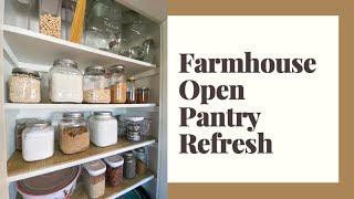 Open Pantry Refresh - Farmhouse Kitchen Organization