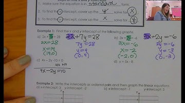 Alg 3.5 Graphing with Intercepts Video Notes